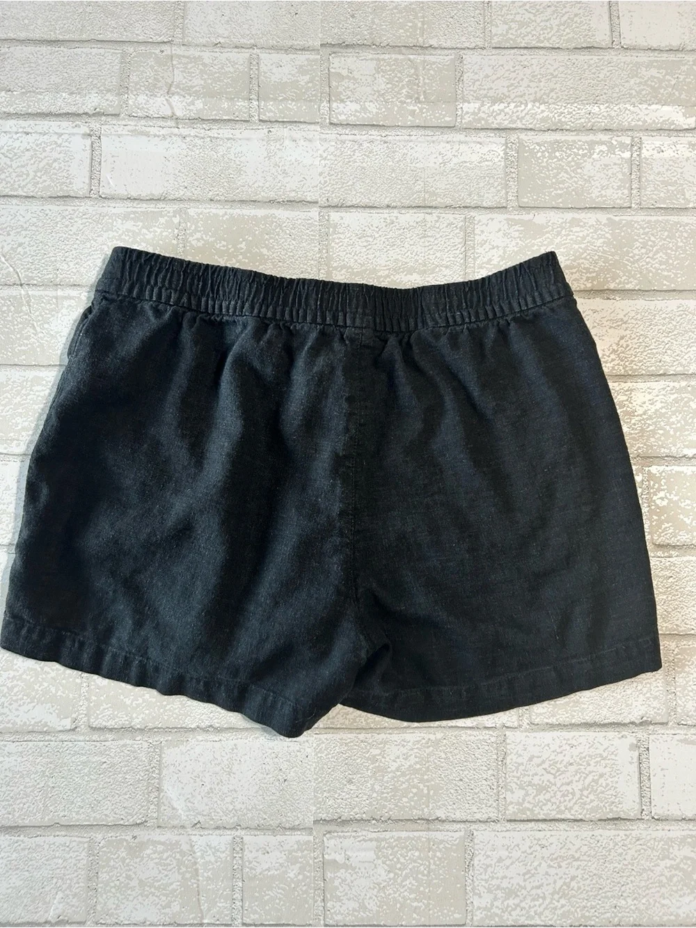 J. Crew Black Linen Blend Elastic Waist Shorts Vacation Resort size XS